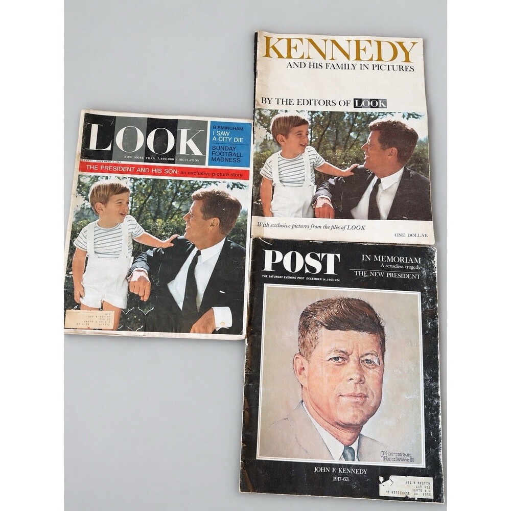 Vintage JFK Kennedy Magazine Lot 1963 LOOK Saturday Evening Post In Memoriam